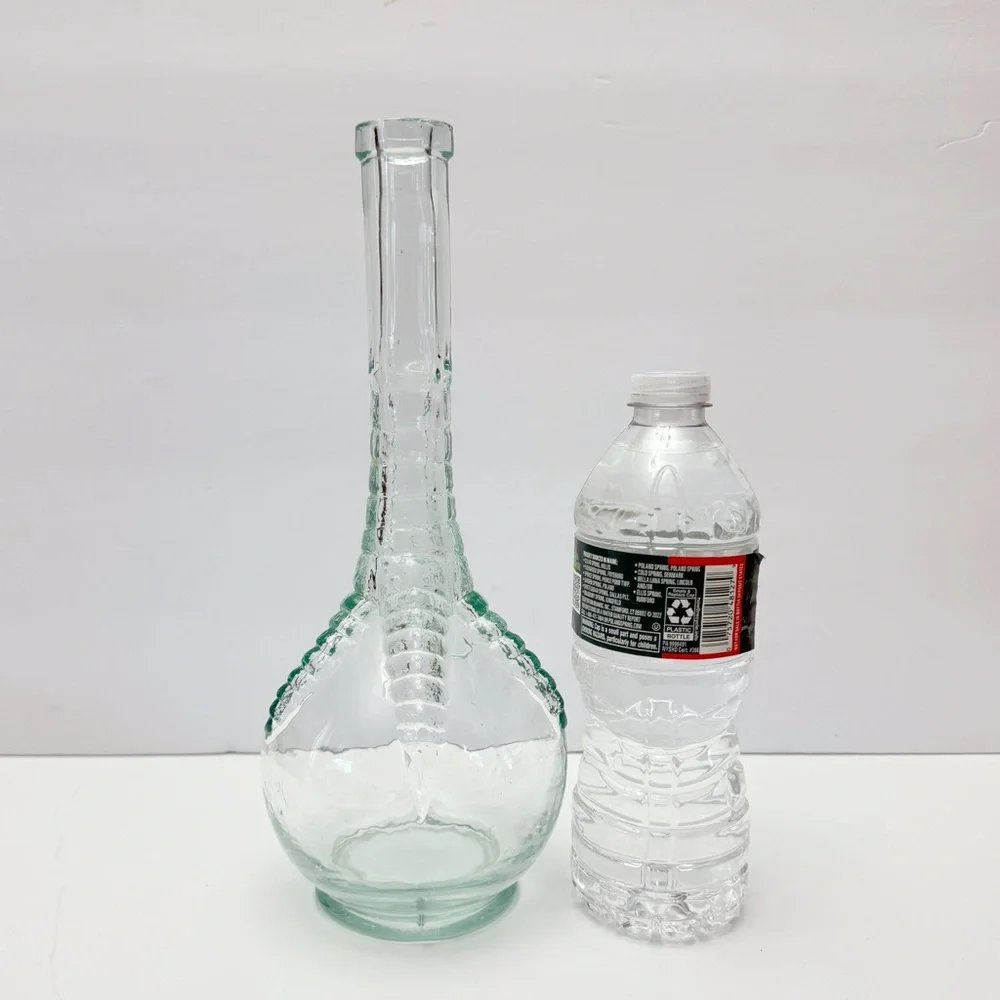 Vintage Glass Ball Claw Foot Chicken Foot Bottle Vase 11 1/4”